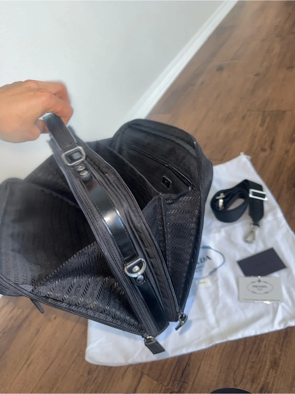 Prada Business Bag in Black Nylon Canvas